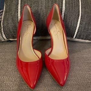 8 1/2  candy apple Red  patent leather Jessica Simpson’s  never worn.